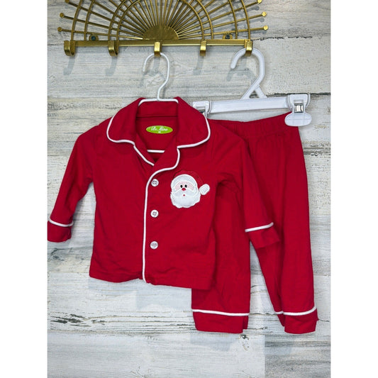 Be Mine Pajama Set Baby 3 Months Red Santa Claus Holiday Classic EUC0