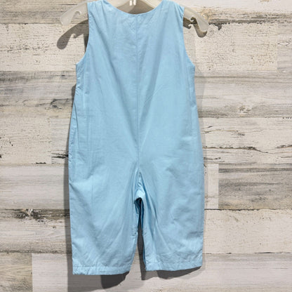 Lil Cactus Smocked Longall Boys 6-12M Blue Santa Holiday Classic EUC3