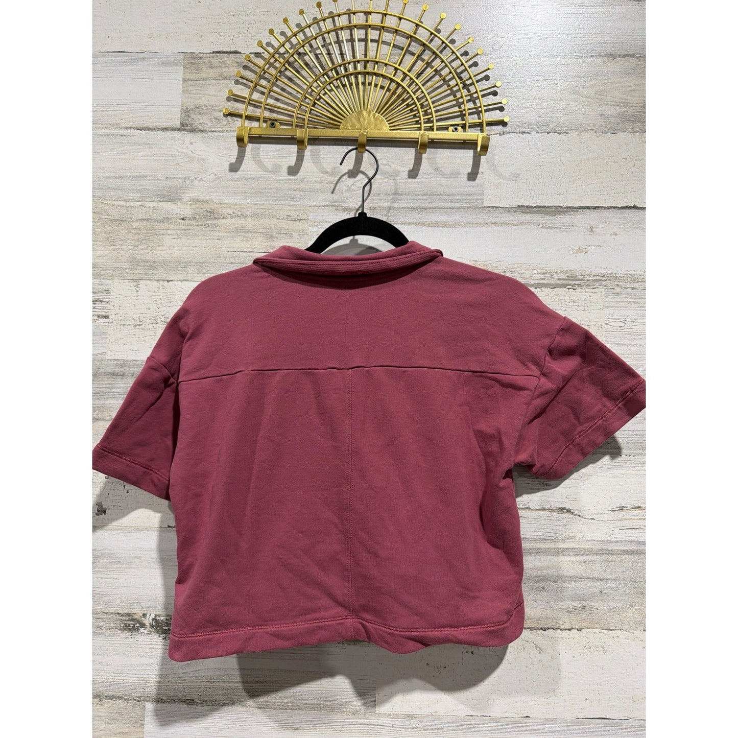 Athleta Girl Polo Sweatshirt Girls 12 Large Cropped Boxy French Terry Athleisure2