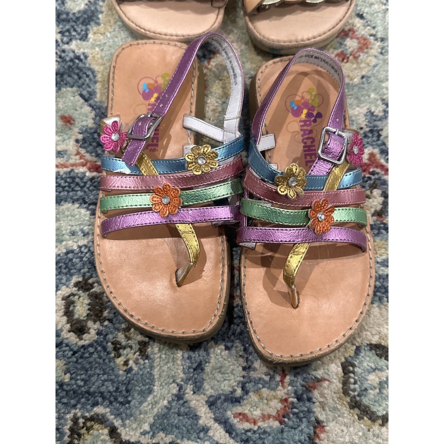 Rachel Shoes Sandals Bundle Girls Size 12 Braided Floral GUC1