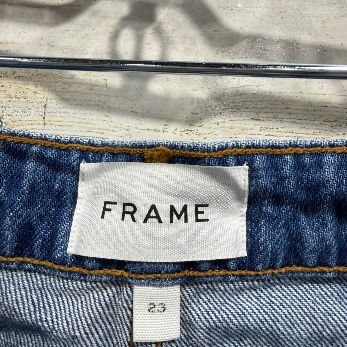 FRAME Le Grand Garcon Denim Shorts Women 23 Blue 100% Cotton Distressed Heron3