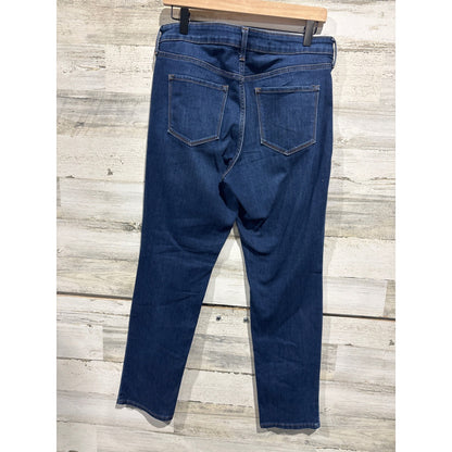 Old Navy Power Slim Straight Jeans Women 8 Blue Dark Wash Classic EUC2