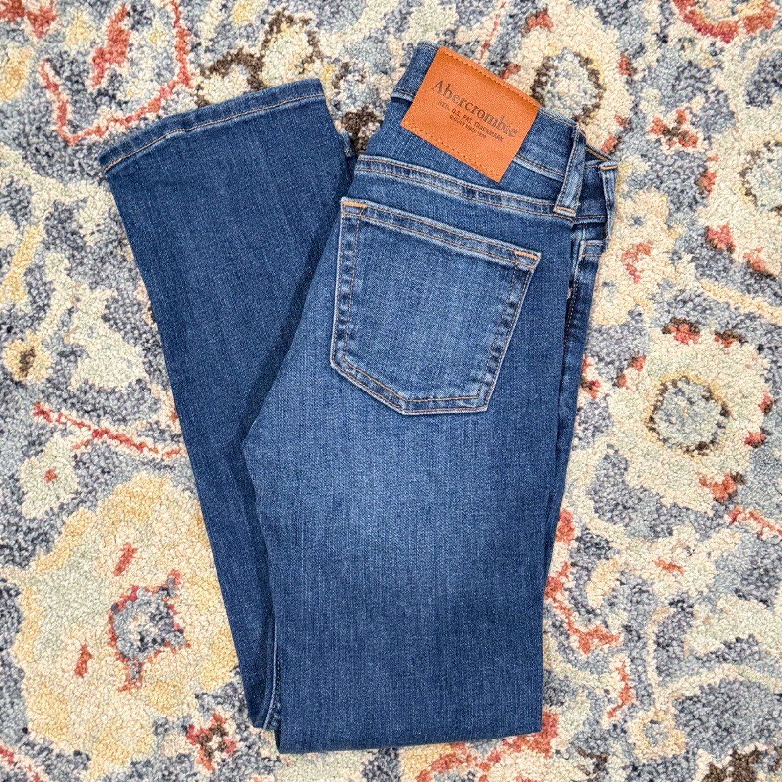 Abercrombie Kids Skinny Jeans Boys 5/6 Long Blue Denim Casual Classic EUC0
