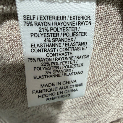 Bobeau Cardigan Women M Taupe Open Front Ribbed Pocket Soft Minimalist EUC2
