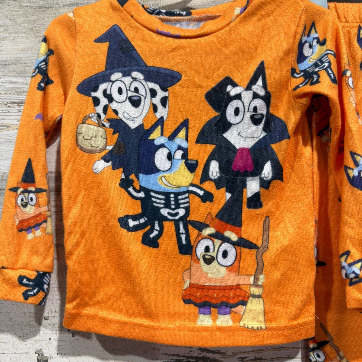 Bluey Pajama Set Kids 3T Orange Halloween Costume Graphic Sleepwear1