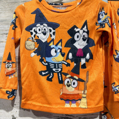 Bluey Pajama Set Kids 3T Orange Halloween Costume Graphic Sleepwear1
