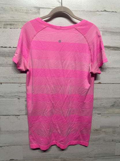Women's Size 12 Lululemon Pink Striped Swiftly Tech - Good Used Condition
