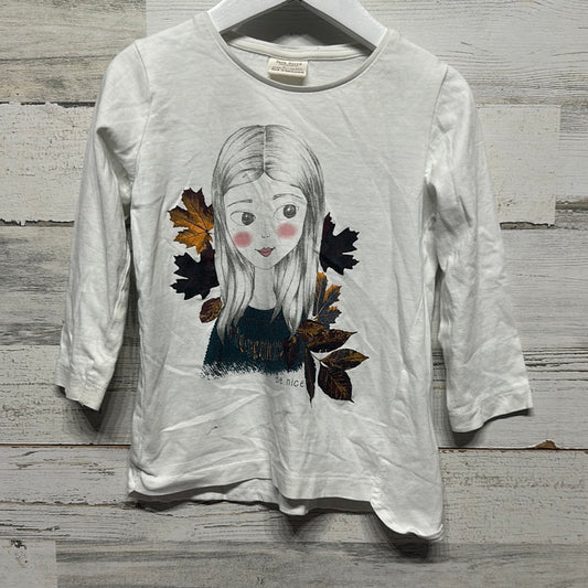 Girls Size 4 Zara Girl with Leaves Long Sleeve Shirt - Play Condition