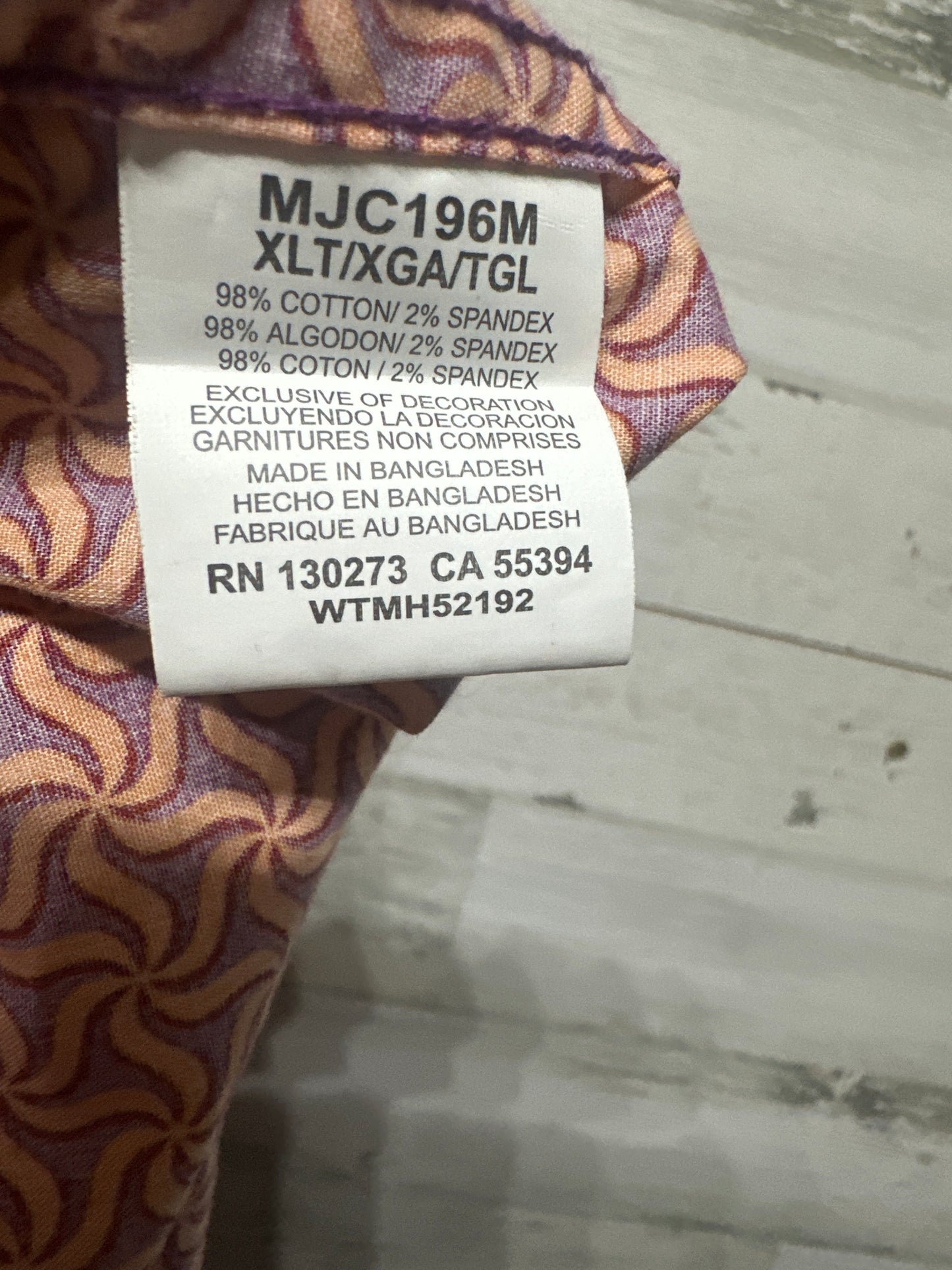 Men's Size XLT Wrangler 20x Competition Advanced Comfort Snap Shirt - Very Good Used Condition