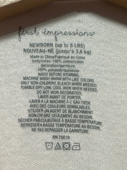 Newborn First Impressions Pink Ruffle Sleeper VGUC