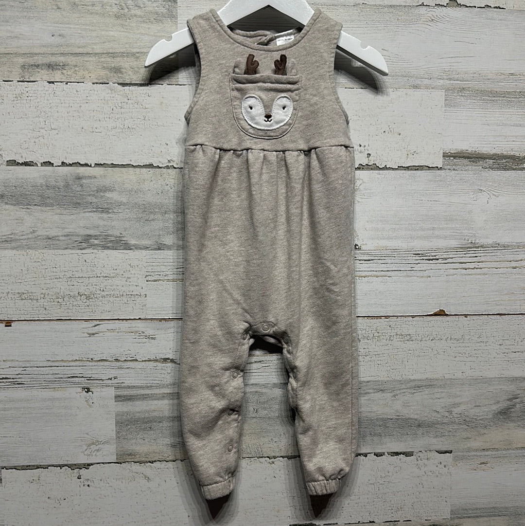 Girls Size 12m Carter's Tan Deer Romper - Good Used Condition