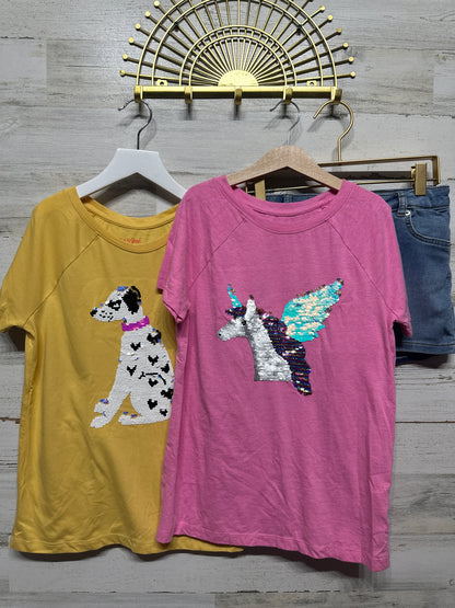 Size 10/12 Large Cat and Jack Short Sleeve/Shorts Clothing Lot (3 Pieces) - Very Good Used Condition