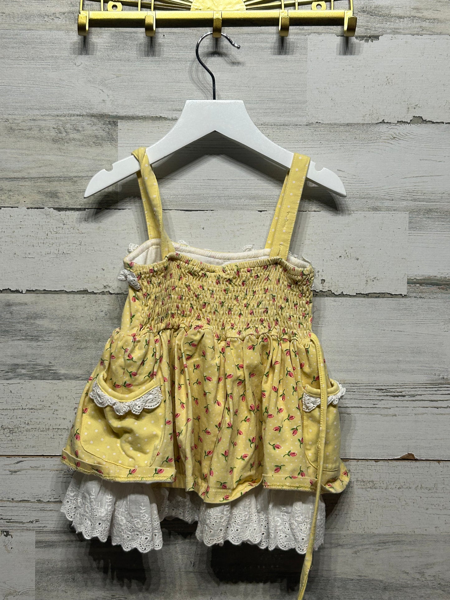 Girls Preowned Size 4t Serendipity Yellow Floral Tunic - Good Used Condition