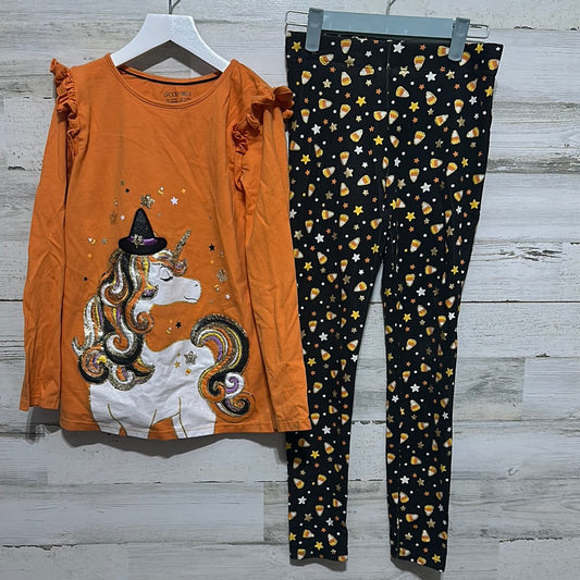 Girls Size L 10-12 Spooky Night Halloween sparkle set - good used condition