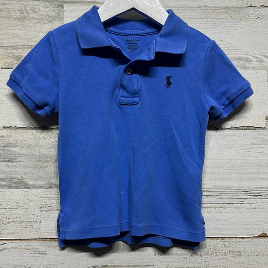 Boys Size 24m Ralph Lauren Blue Polo Shirt - Play Condition