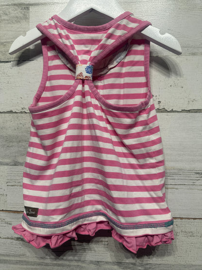 Girls Preowned Size 4 Matilda Jane Pink Striped Shirt - Play Condition**