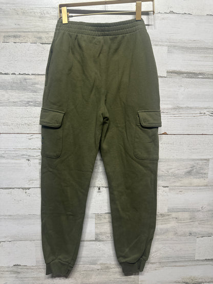 Boys Medium (10/12) Champion Olive Green Cargo Sweatpants - Good Used Condition