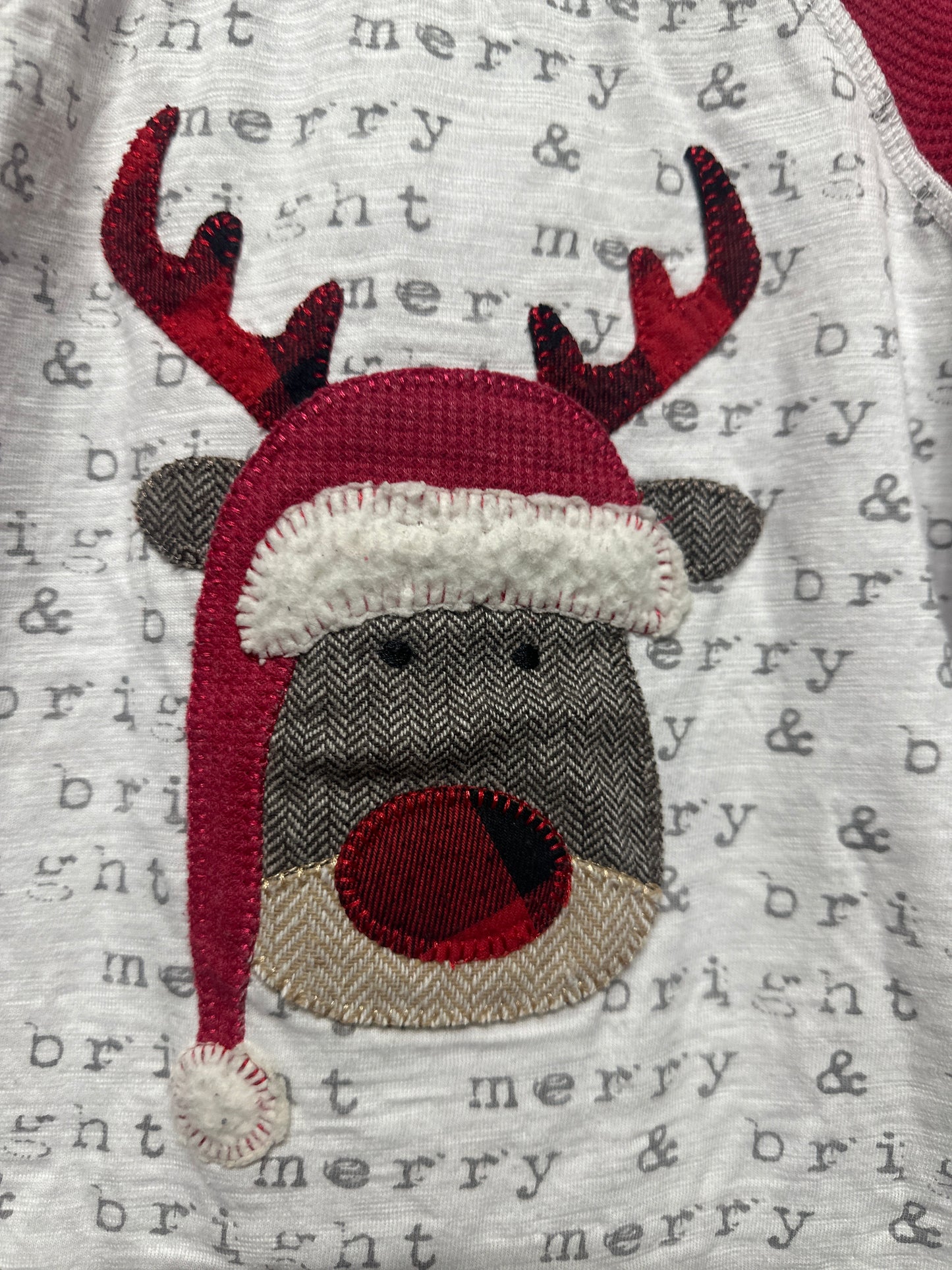 Size 4t/5t Mud Pie Holiday Reindeer Applique Shirt - Good Used Condition