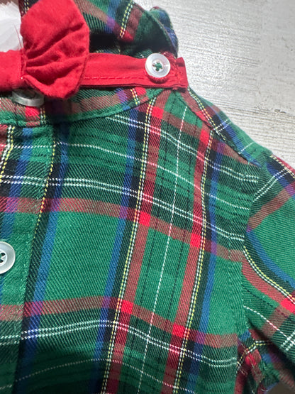 Size 3m Baby Essentials Holiday Plaid Bodysuit With Bowtie - Very Good Used Condition