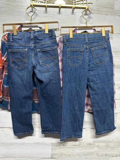 Size 4t/4 Flannel Shirt/Jeans Clothing Lot (4 Pieces) - Very Good Used Condition/NWT