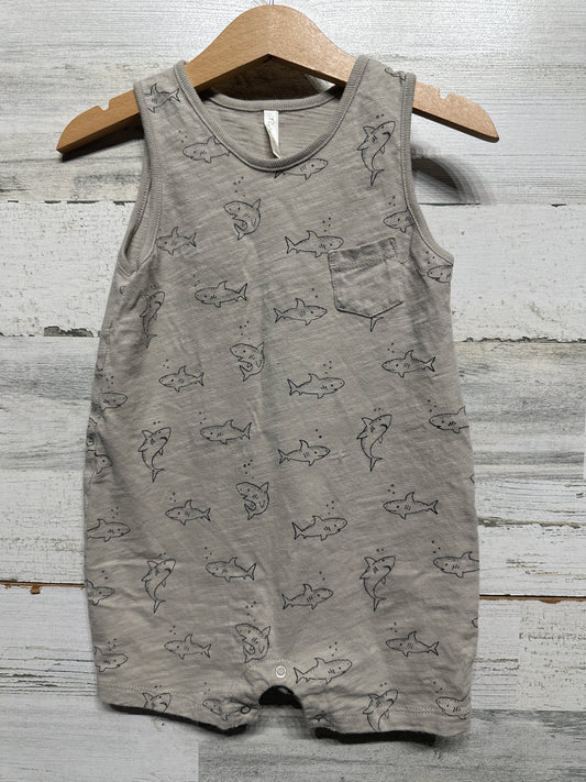 Rylee + Cru Shark Romper 12-18m VGUC