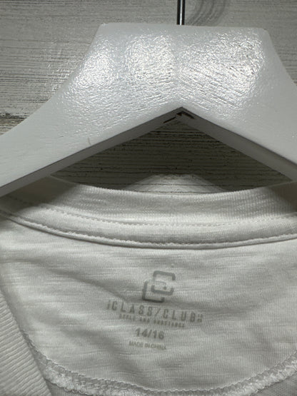Size 14/16 Class Club White Pocket Tee - Good Used Condition
