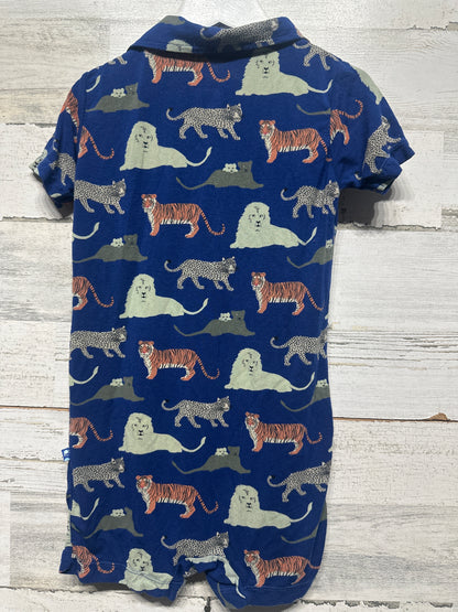 Boys Size 2t Kickee Pants Big Cats Collared Romper  - Very Good Used Condition