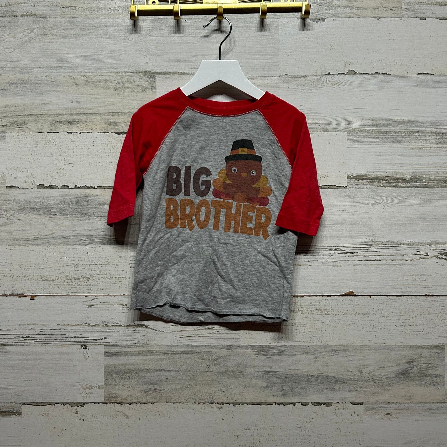 Boys Size 3 Rabbit Skins Big Brother Thanksgiving Turkey Shirt - Good Used Condition