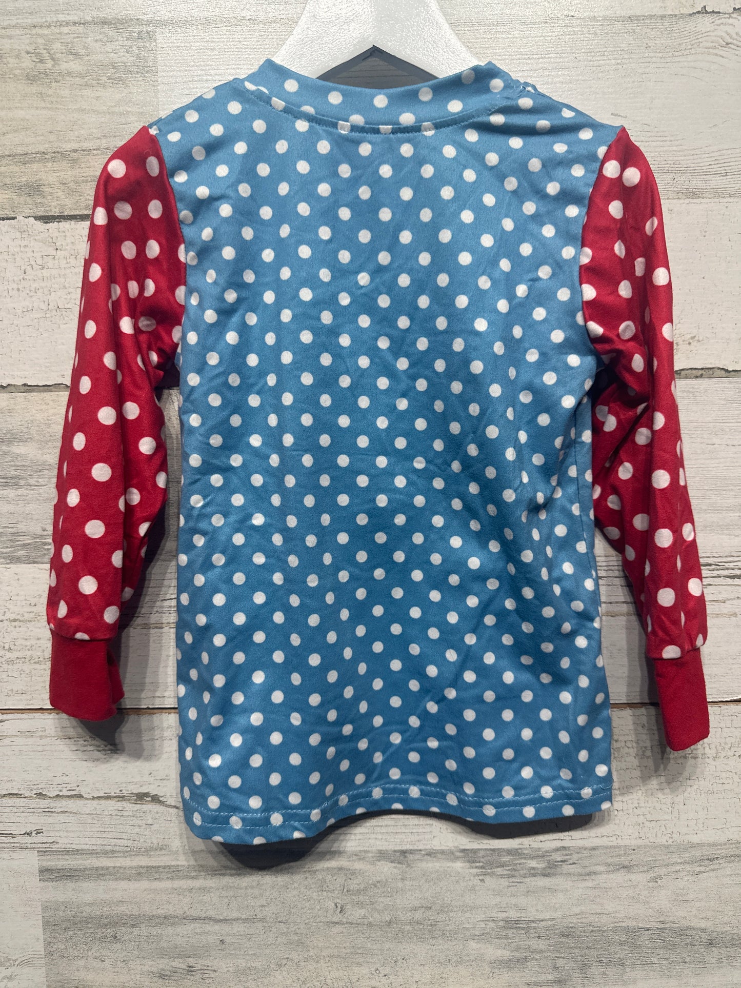 Size 2t Santa Appliqué Polka Dot Shirt - Good Used Condition