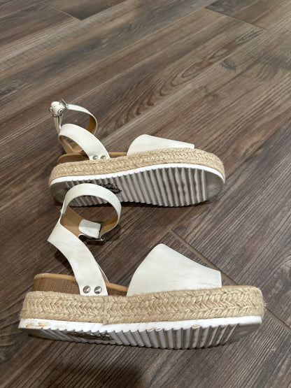 Women’s Size 6.5 Soda Off White Platform Espadrilles Wedge Shoes - Good Used Condition