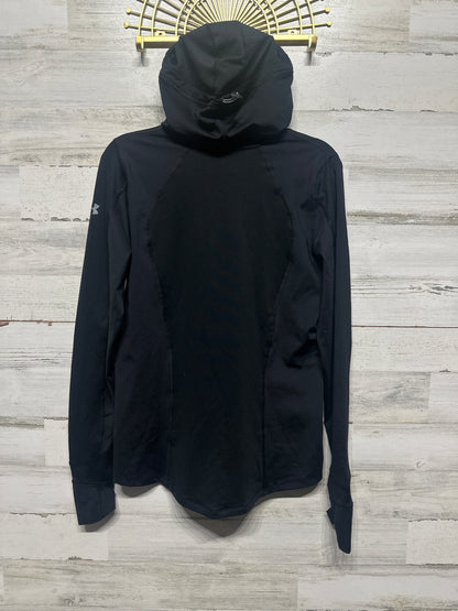 Women's Size Large Under Armour Run Fitted COLDGEAR Black Hoodie with Face Mask - Very Good Used Condition