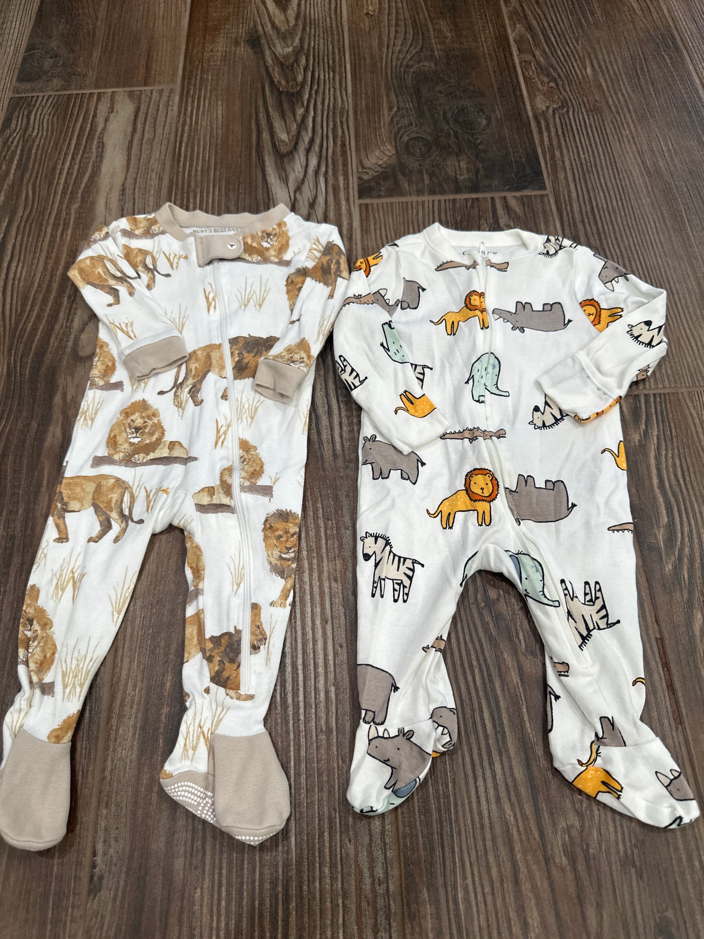 Boys Preowned Size 3-6m Footed Sleeper Lot (2 Pieces) - Good Used Condition