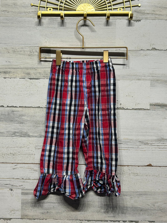 Girls Size 2 Plaid Ruffle Pants - Good Used Condition