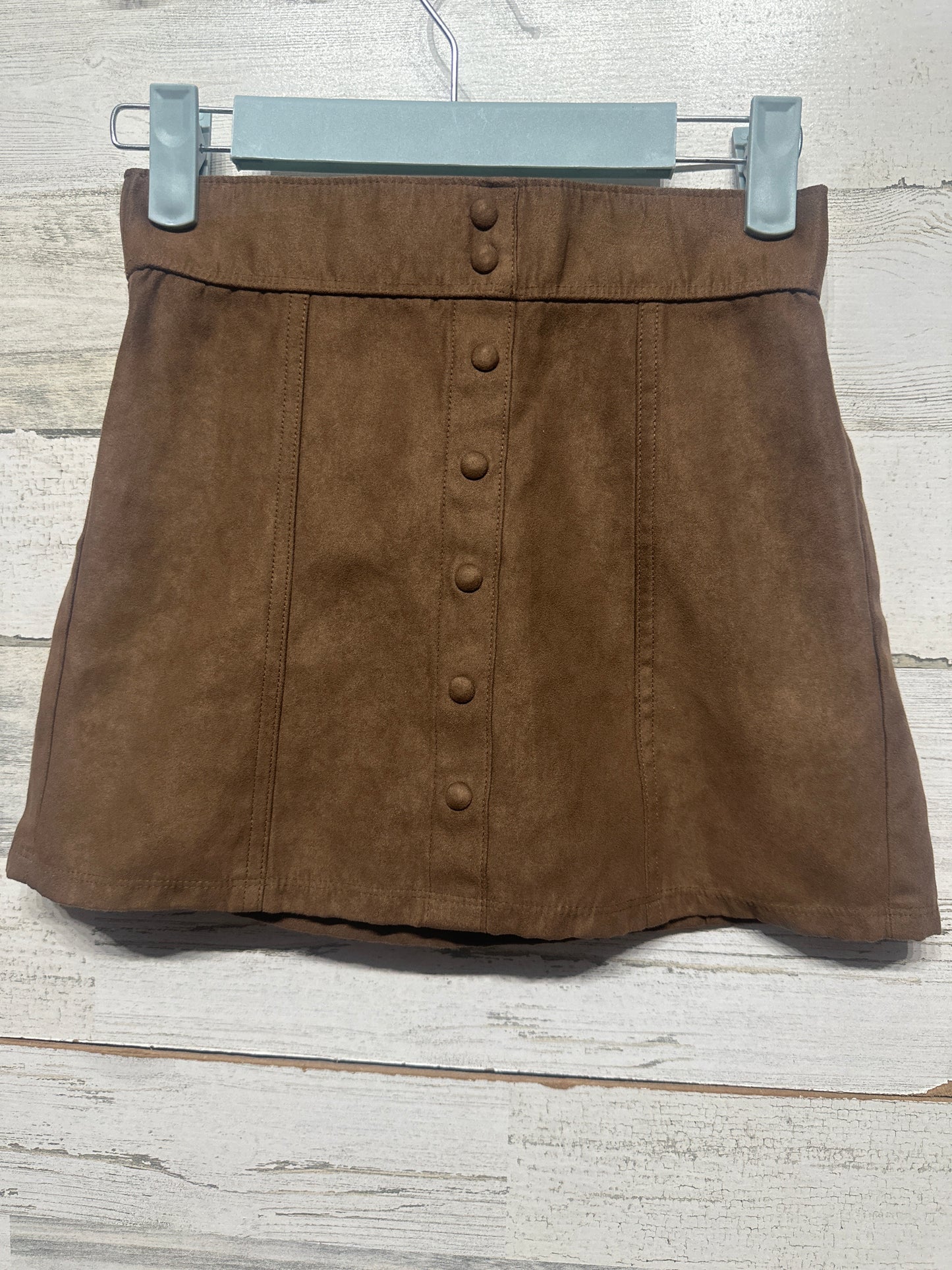 Abercrombie Kids Girls 7/8 Brown Faux Suede Skirt VGUC