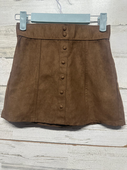 Abercrombie Kids Girls 7/8 Brown Faux Suede Skirt VGUC