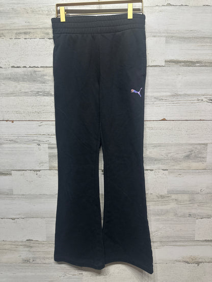 Girls Size Large (12-14) Puma Flare Black Sweatpants - Very Good Used Condition