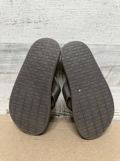 Youth 1-2 Sanuk Brown Flip Flop Sandals - Good Used Condition