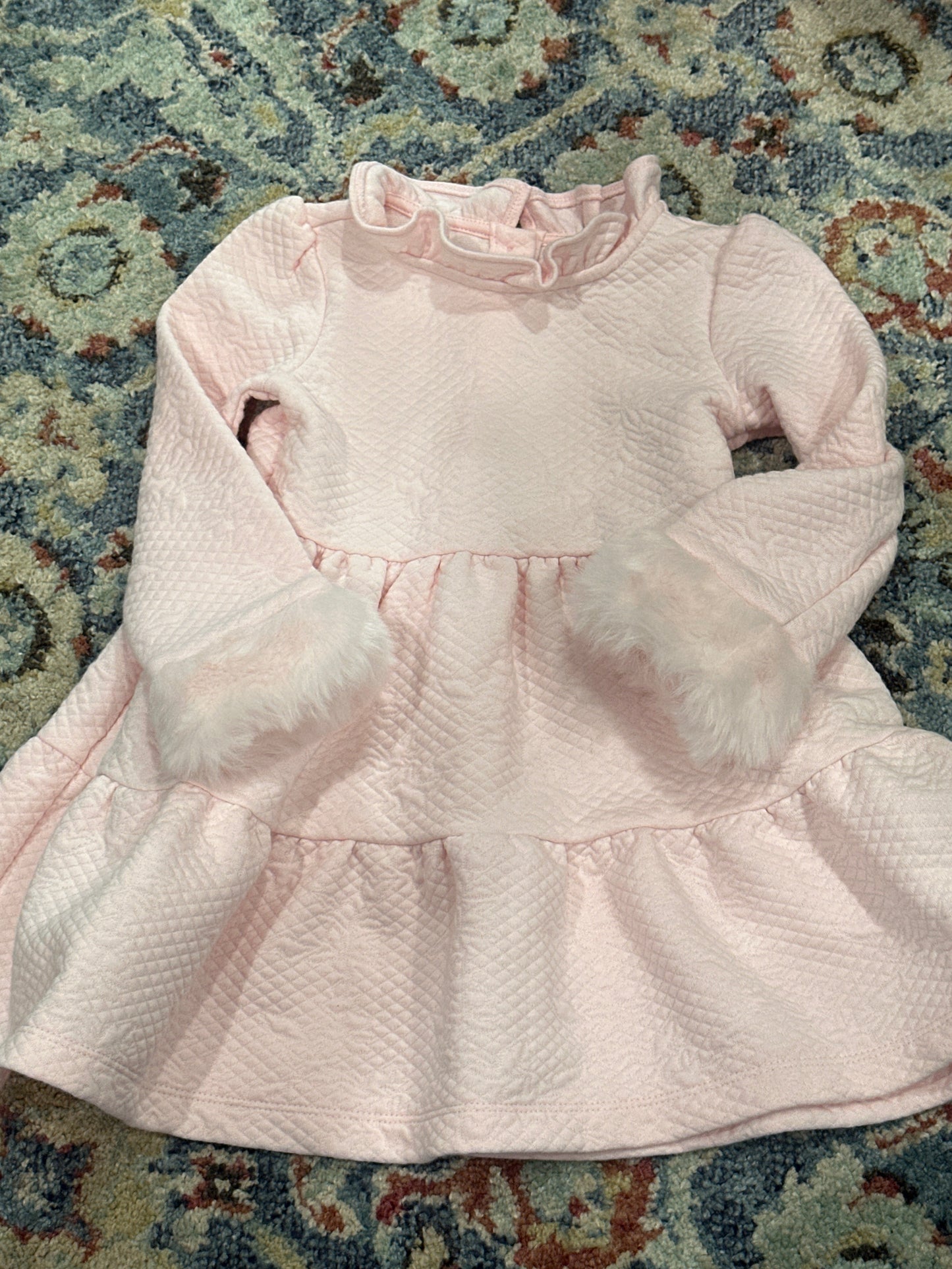 Janie and Jack Pink Quilted Dress Girls 2T VGUC
