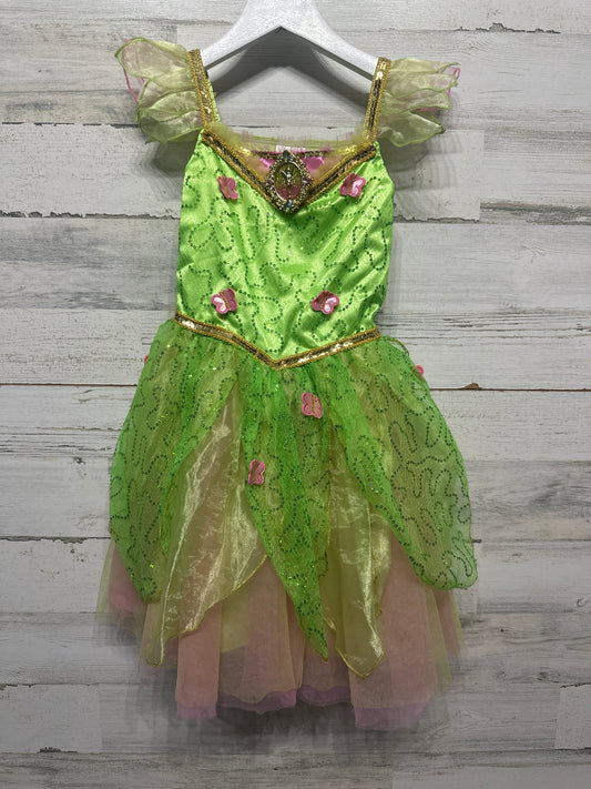 Girls Size 5-6 Years Disney Tinkerbell Dress - Very Good Used Condition