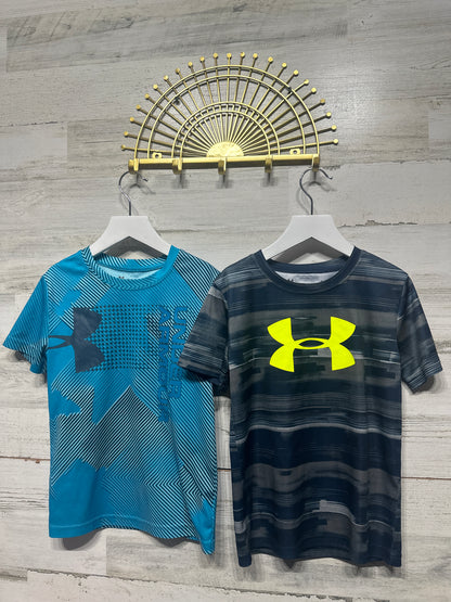 Boys Preowned Size 6 Under Armour Heatgear Drifit Shirt Lot (2 pieces) - Good Used Condition