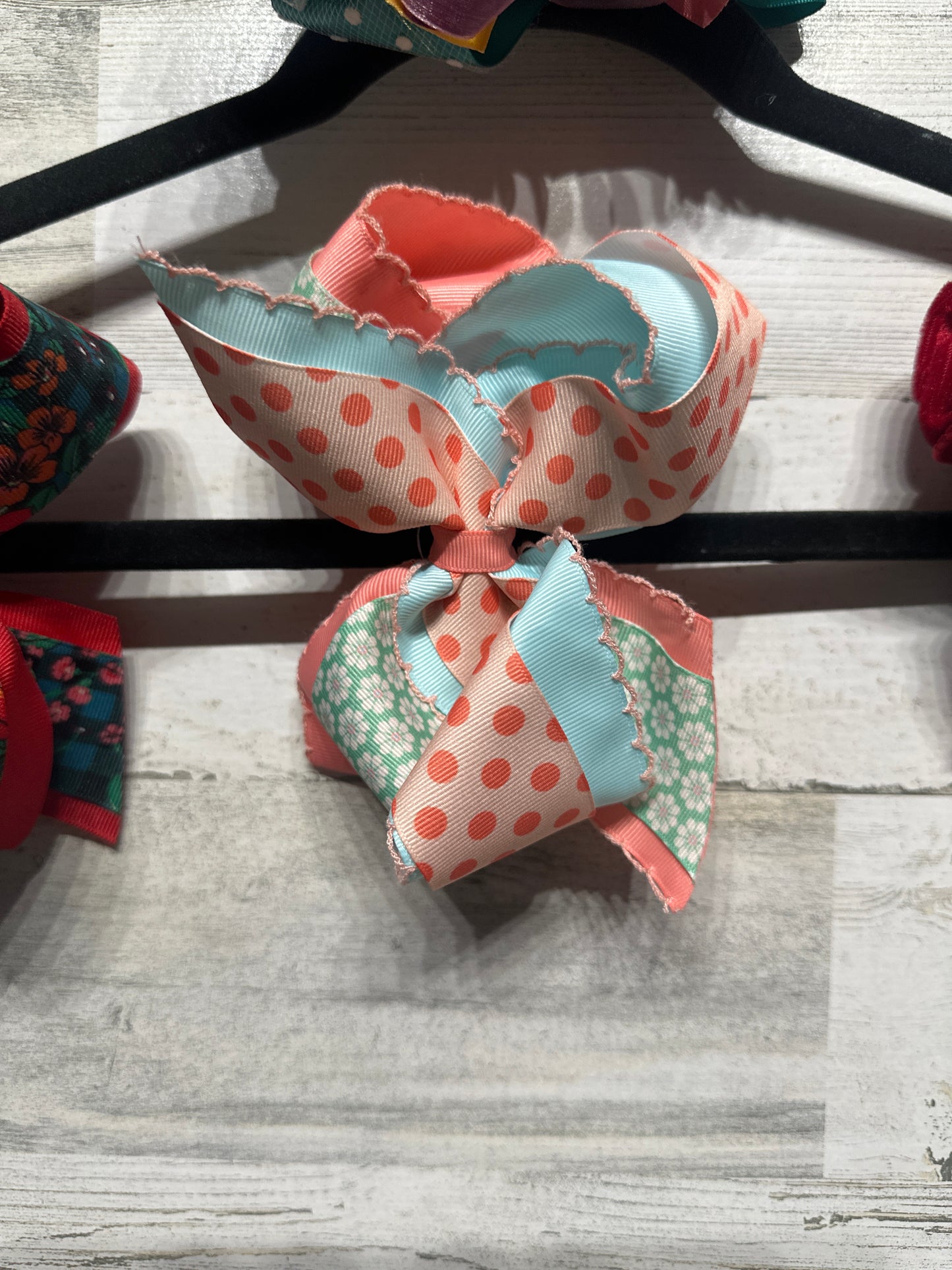 Lot of 4 Large Layered Hair Bows - Good Used Condition