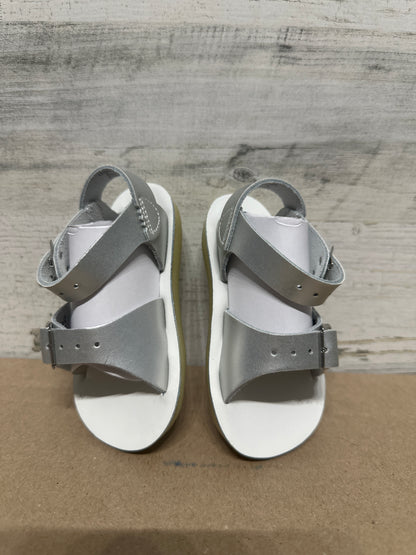 Girls Size 4 Toddler Sun San Silver Surfer Sandals - New Without Box