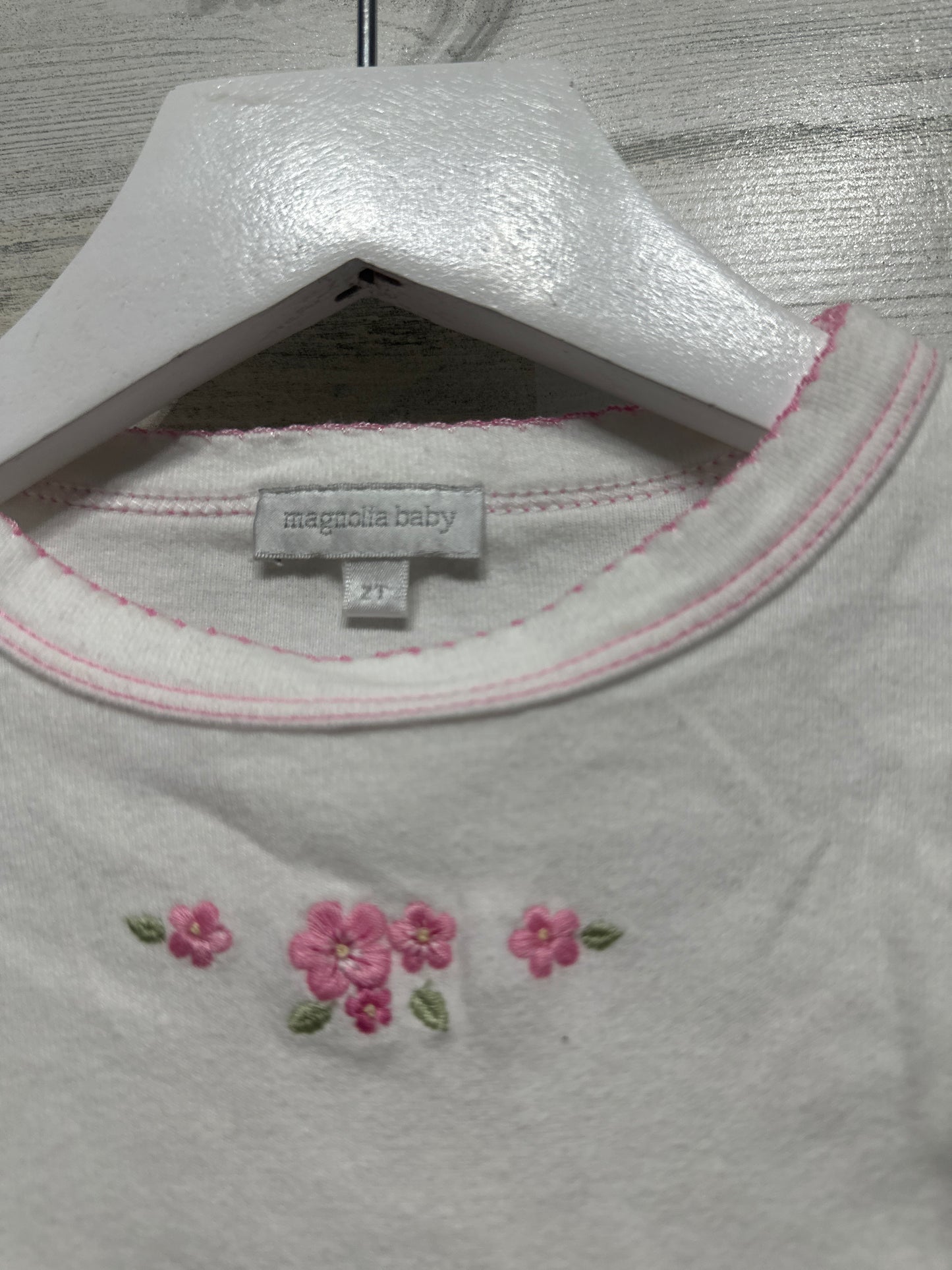 Girls Size 2t Magnolia Baby Pima Cotton Pink Floral PJ Set - Play Condition**