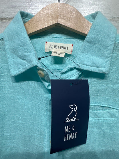 Boys Size 3-4 years Me + Henry Aqua Button up Shirt - New With Tags