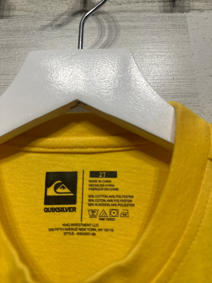 Boys Preowned Size 2t Quicksilver Yellow T-Shirt - Good Used Condition