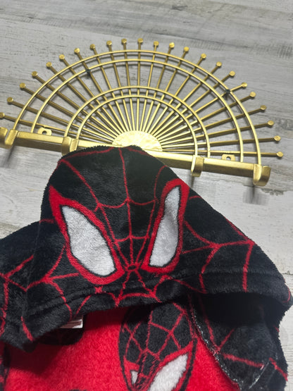 Boys Size Small (6-7) Spiderman Hooded Soft Fleece Robe - Very Good Used Condition