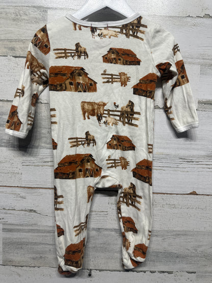 Size 6-9m Milkbarn Farm Print Organic Cotton Footed Sleeper - Good Used Condition