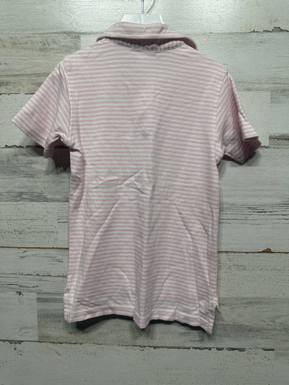 Boys Size 5 TBBC Pink Striped Polo Shirt - Good Used Condition