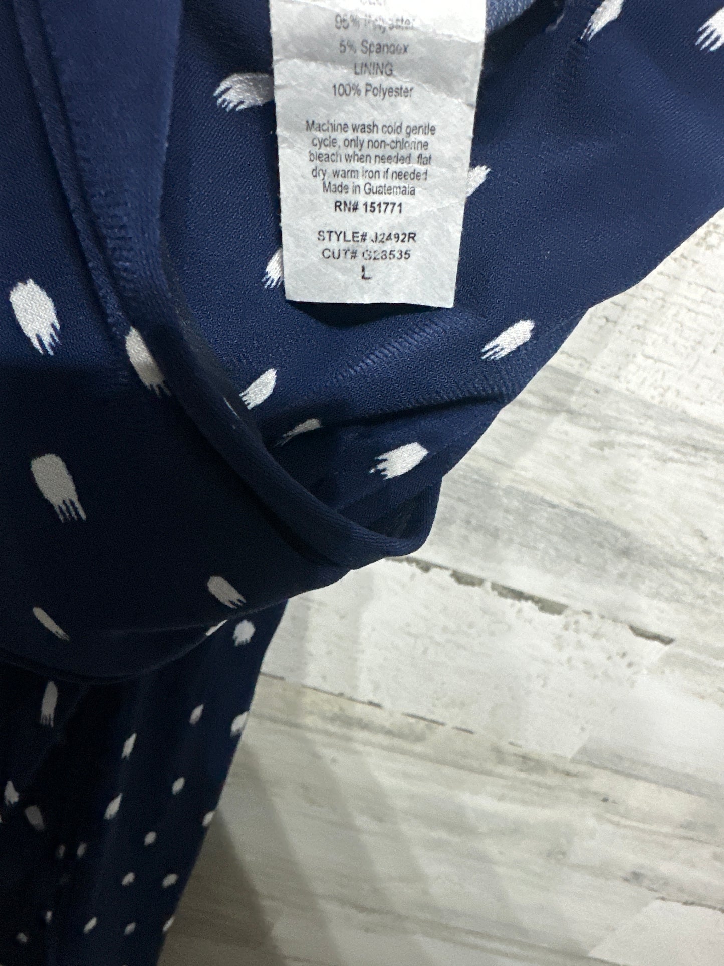 Women's Size Large Kaileigh Navy Dotted Jumpsuit - Very Good Used Condition