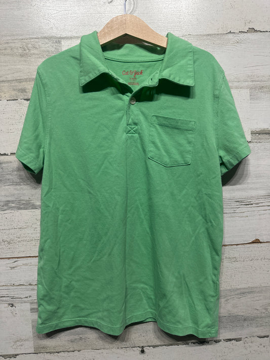 Boys Size 6/7 Small Cat and Jack Green Polo Shirt - Very Good Used Condition